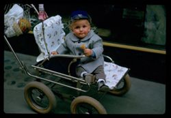 II Baby boy in his rubber-tired pram. Vienna