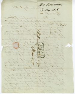 Burroughs, M. [Dr.], Vera Cruz to William Maclure, Mexico., 1838 May 3