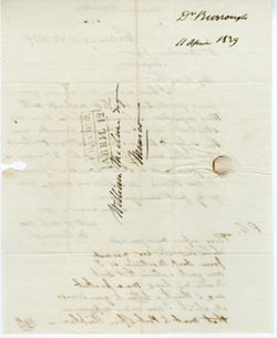 Burroughs, M. [Dr.], Vera Cruz to William Maclure, Mexico., 1839 April 11
