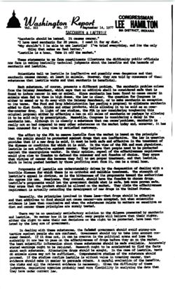 37. Sept 14, 1977: Saccharin & Laetrile [drug safety]