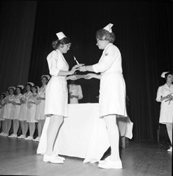 IU South Bend dental students at candle lighting ceremony, 1970s