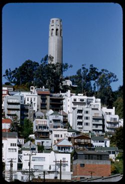 Coit Tower from Embarcadero at Filbert St.