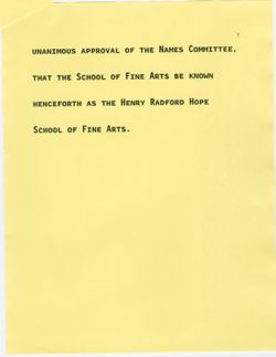 "Hope School of Art Naming," April 28, 1990