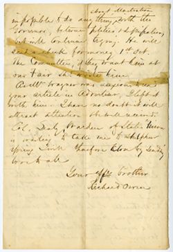 Richard Owen, Michigan City to David Dale Owen, New Harmony., 1860, Sept. 11
