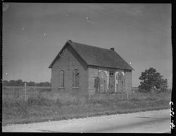 Deserted brick school house, road to Indianapolis, No. 135