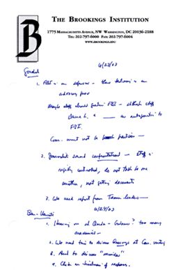 "6/23/03" - Gorelick, Ben-Veniste [Hamilton’s handwritten notes], June 23, 2003