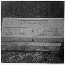 Robbins Grave with picture inset Wm. F. - Julia F.