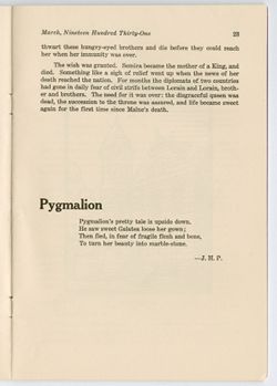 "Pygmalion," J. H. Pitman
