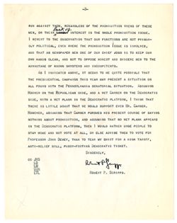 11 March 1932: To: Roy W. Howard & George B. Parker. From: Robert P. Scripps.