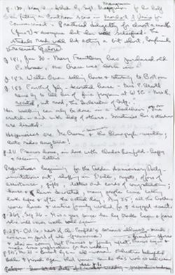 Notes concerning diary, 1911