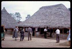 Visitors tour the town