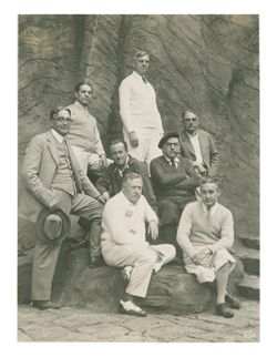Roy W. Howard and friends posing for a photograph