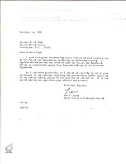 Letter from Lee G. Meyer to Birch Bayh, November 14, 1979