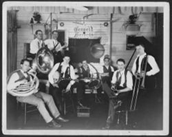 The Wolverine Orchestra, on their first record date, in the Gennett Records recording studio, Richmond, Indiana.