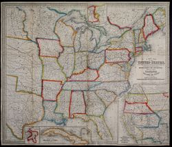 A New Map of the United States. Upon which are delineated its vast works of Internal Communication, routes across the continent, &c. Showing also Canada and the Island of Cuba.