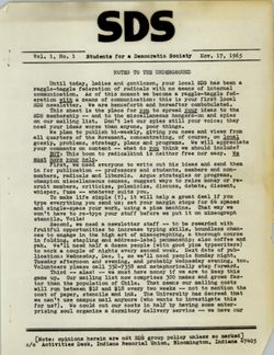 Indiana University Students for a Democratic Society newsletters, 1965-1966, C469