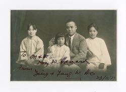 Autographed portrait of a family
