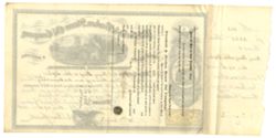 1865, Dec. 27 - Pittsfield & Broken Straw Oil Company, Warren County, Pennsylvania. Certificate No. 203 for 3225 shares of stock, issued to Henry Stump & John Stephen.
