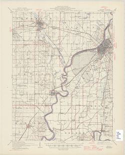 Indiana-Illinois, Vincennes quadrangle : topography [1946 reprint with corrections and without vegetation]