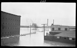 Flood, W. Wash. & NY. Sts. Mar. 26, 1913, 10-11 a.m., got past guard at Kingan's, sleeping quarters above saloon on W.Wash.St., Views at Coll. Ave. & Meridian St. bridges taken Mar. 29, 1913, 2:30 p.m. to 3:45 p.m.