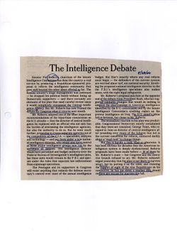 "The Intelligence Debate," New York Times, August 24, 2004