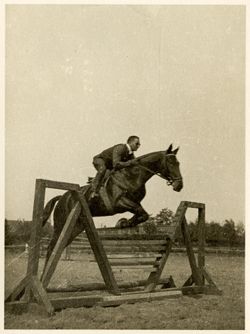 US Officer riding German horse
