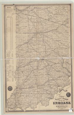 New sectional and township map of Indiana