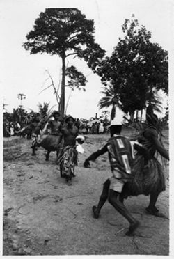 Dancing procession at funeral