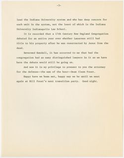 "Master of Ceremonies - Dinner Honoring Cleon Foust," April 12, 1973