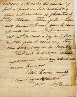 Daniel Bryan to Mary Barbour Bryan, 20 February 1833