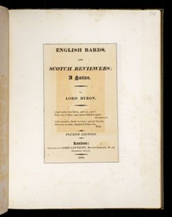 1833 June 8 - Upcott, William, 1779-1845, bibliographer. London Institution. To Abraham Lincolne, Esq., 33 Highbury Place. Suggests that Lincolne will "feel gratified" to see Byron’s English Bards aand Scotch Reviewers Illustrated by Mr. Lowell, a partner in the House of Bossange & Co., Great Marlborough Street.