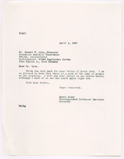 Miscellaneous, 1987 and undated
