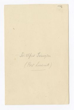1880 Apr. 8 - Tennyson, Alfred Tennyson, baron, 1809-1892, poet. Farringford, Freshwater, Isle of Wight. To [Robert Williams]. "Accept my thanks for Y Seint Greal. I would have given much for the book some years ago… it is very welcome to me now, tho’ I cannot read the Welsh."