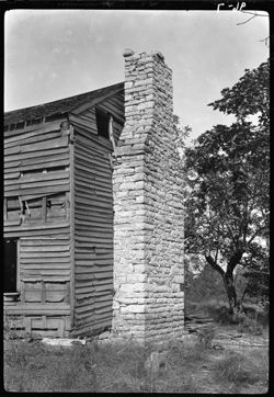 Stone chimney of house in Jennings county