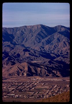 View north across San Gorgonio Pass near Banning- from road over Mt. S. Jacinto
