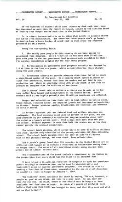 21. May 25, 1968: [Citizens Board of Inquiry into Hunger and Malnutrition in the United States]