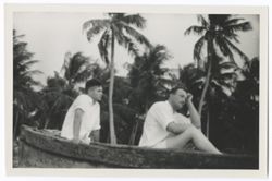 Item 0540. Various shots of Hunter Kimbrough and young Mexican man in canoe. 9.3 x 14.3 cm.