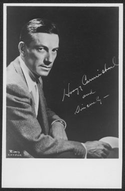 Publicity photo of Hoagy Carmichael with hat.