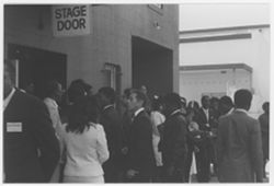 Adolph Caesar outside the stage door of the Paramount for the Black Filmmakers Hall of Fame