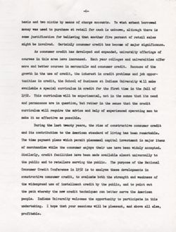 "Notes for Remarks National Consumer Credit Conference." -Alumni Hall May 22, 1952