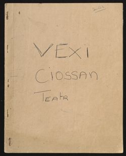 "Vexi Ciossan," typescript, undated