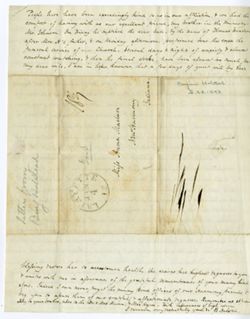 Halstead, Benjamin, Lafayette [IN] to Anna Maclure, New Harmony., 1843 Dec. 20 - 1844 Jan.
                                3