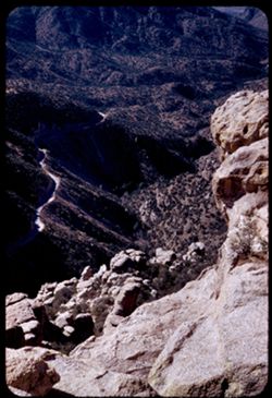 Looking down on lower part of Mt. Lemmon road Santa Catalina Mtns.