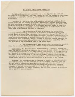 Report of the Committee on the Midwest Inter-Library Corporations, ca. 01 March 1949