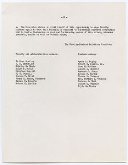 Report by the Faculty-Student Relations Committee, 07 November 1957