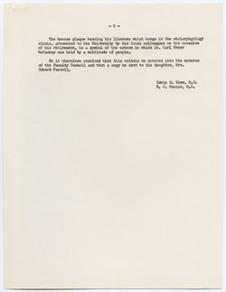 Memorial Resolution for Carl H. McCaskey, ca. 17 October 1961