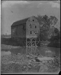 Copy of old mill near Nashville, perpendicular (glass)
