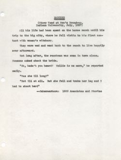 "Rancher" A joke. -Men's Round-up, Indiana University July 19, 1937