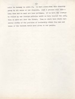 "Remarks to Association of Women Students Meeting: Women in Germany." -Indiana University Sycamore Library. Jan. 9, 1949