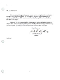 Letter from Robert S. Mueller, III to Lee H. Hamilton, March 26, 2004